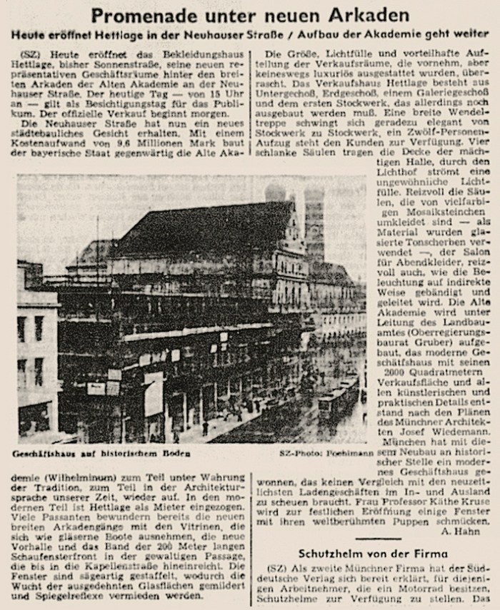 Hettlage Eroeffnung Artikel