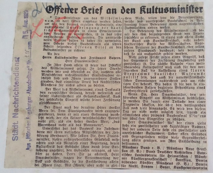 Offener Brief_Alte Akademie_1929